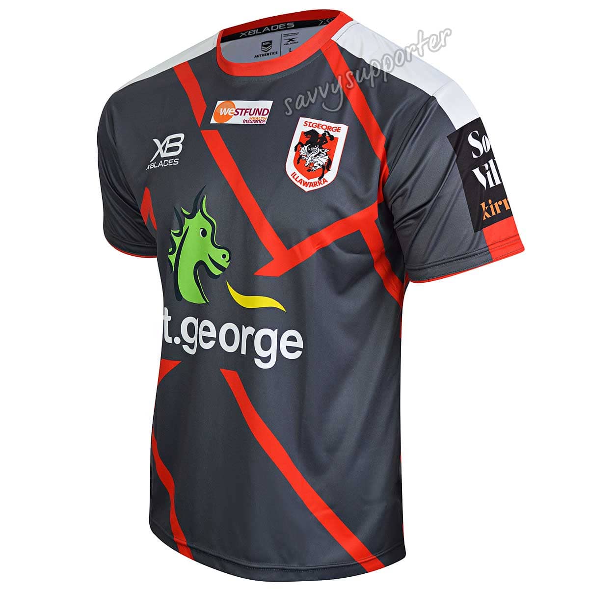 St George Dragons NRL Mens Grey Training Shirt SIZE 3XL SALE