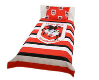 St George Dragons NRL Single Striped Quilt Cover Set