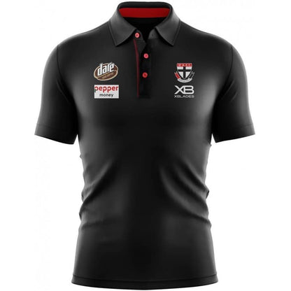 St Kilda Saints AFL Black Media Polo Shirt