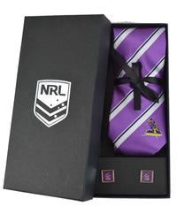Melbourne Storm NRL Cuff Links and Tie Gift Set
