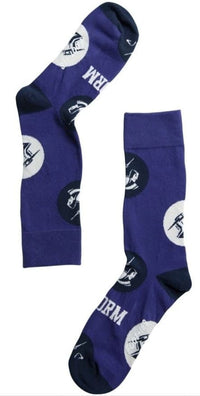 Melbourne Storm NRL Mens Logo Dots Socks Purple