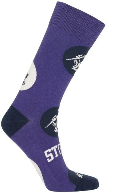 Melbourne Storm NRL Mens Logo Dots Socks Purple