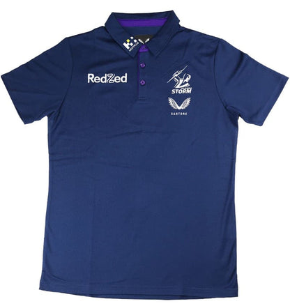 Melbourne Storm NRL Ladies Navy Players Media Polo Shirt
