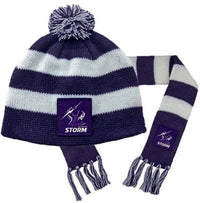 Melbourne Storm NRL Baby Beanie and Scarf Combo