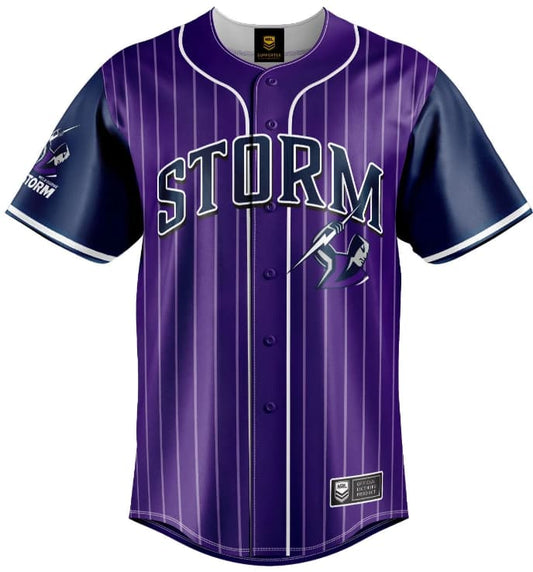 Melbourne Storm NRL Mens Slugger Baseball Shirt