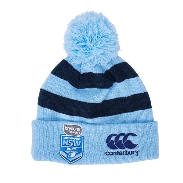 NSW Blues State of Origin Striped PomPom Beanie