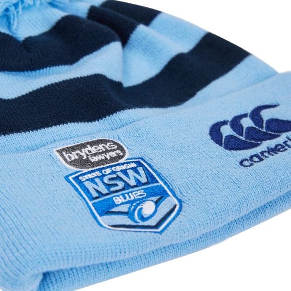 NSW Blues State of Origin Striped PomPom Beanie