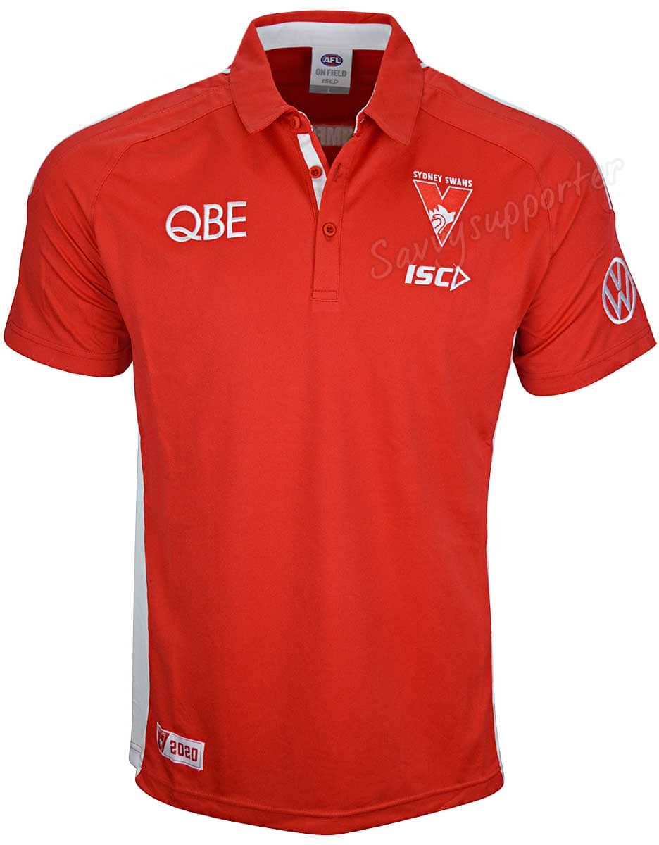 Sydney Swans AFL Mens Red Media Polo Shirt