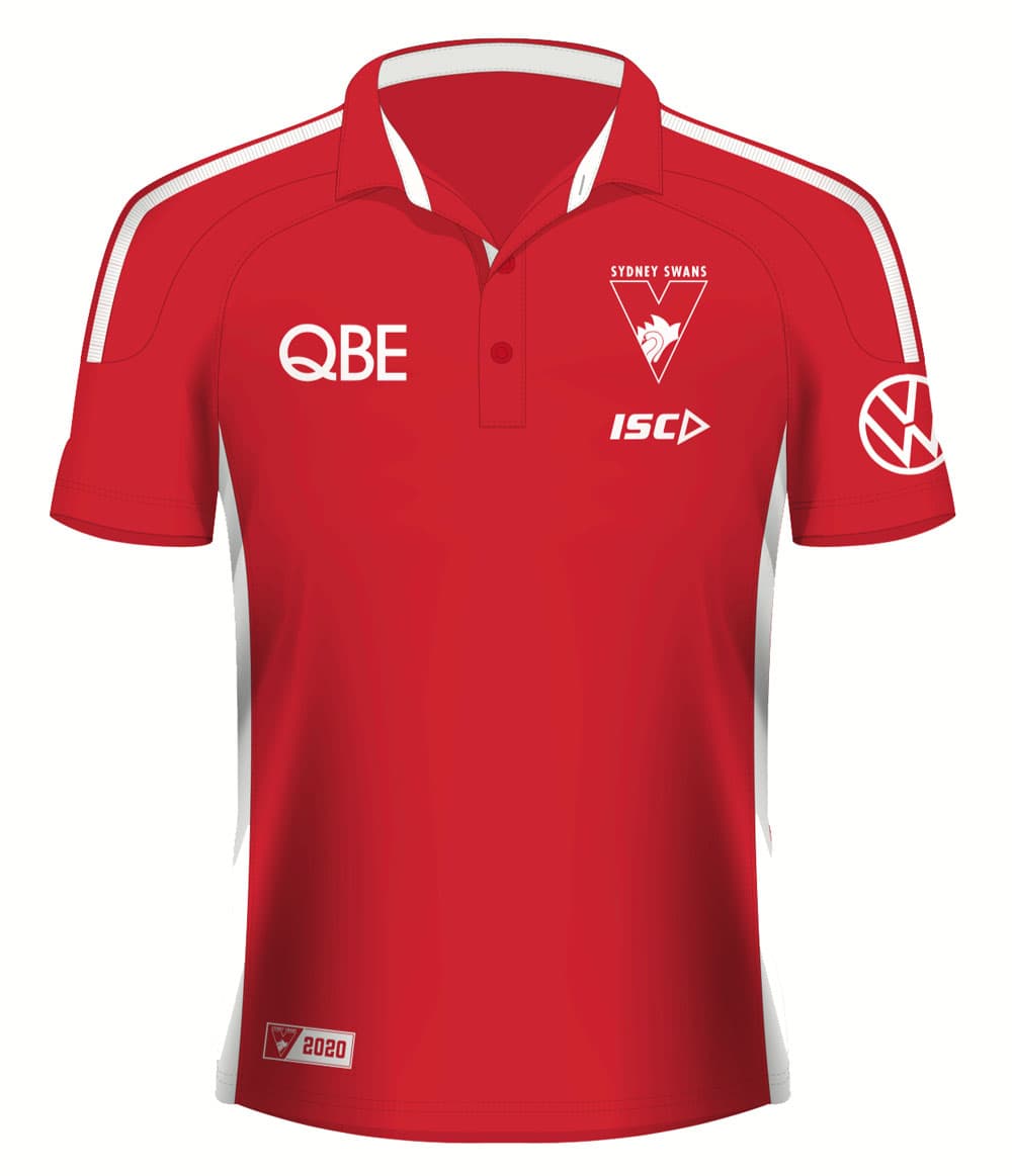 Sydney Swans AFL Mens Red Media Polo Shirt