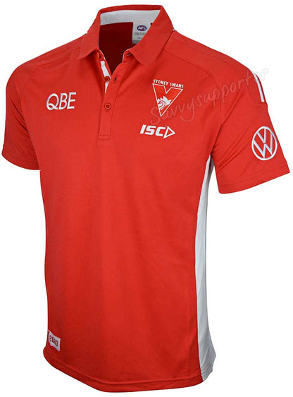 Sydney Swans AFL Mens Red Media Polo Shirt