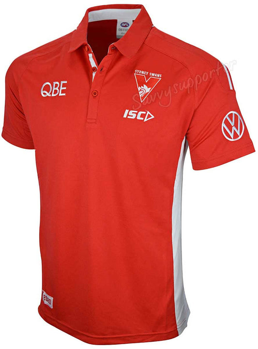Sydney Swans AFL Mens Red Media Polo Shirt