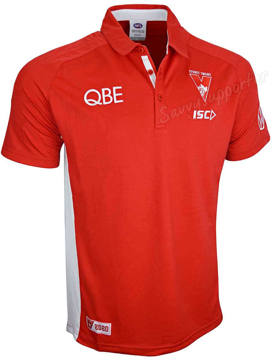 Sydney Swans AFL Mens Red Media Polo Shirt
