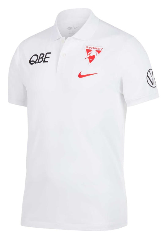 Sydney Swans AFL Mens White Polo Shirt
