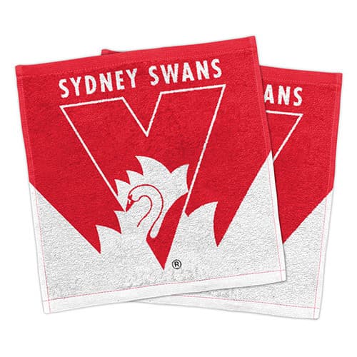 Sydney Swans AFL Face Washer Pack x 2
