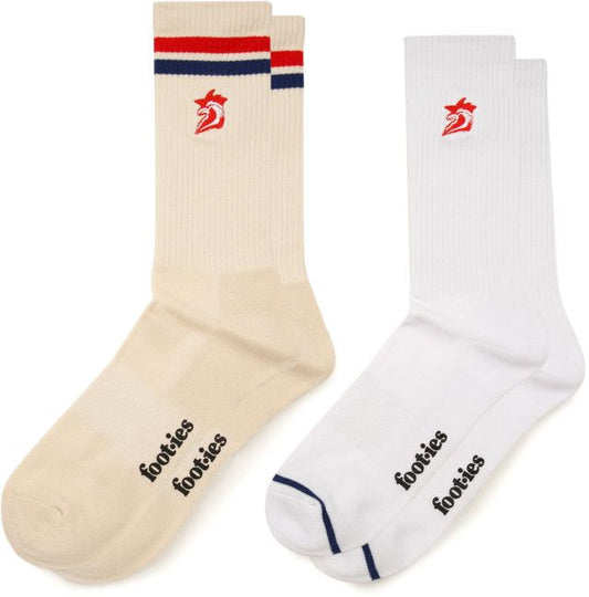Sydney Roosters 2026 NRL Mens Sneaker Sock 2 Pack Giftbox (Size M-L)