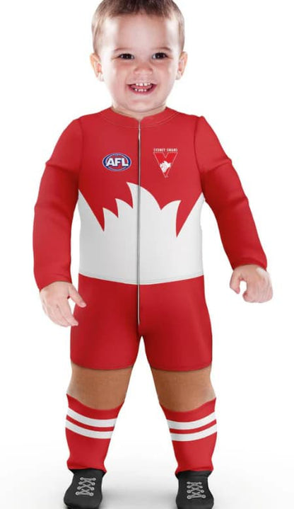 Sydney Swans AFL Infant Zip Footysuit