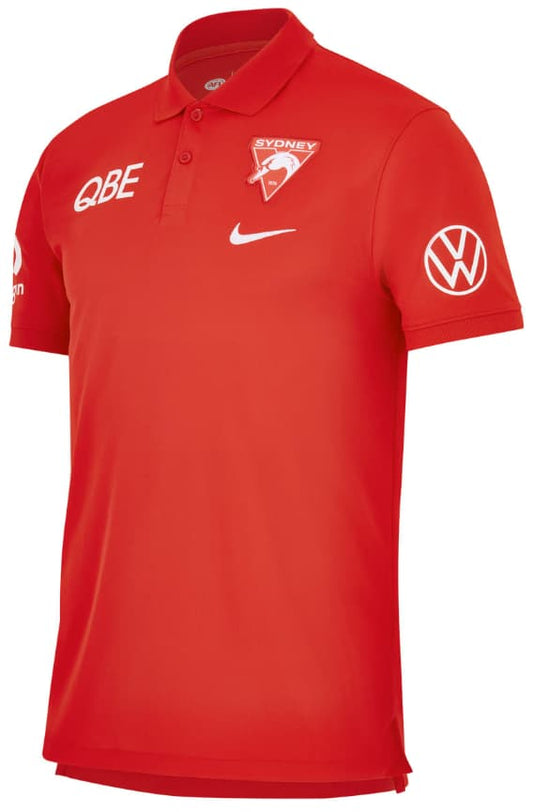 Sydney Swans 2023 AFL Mens Red Dri-Fit Polo Shirt