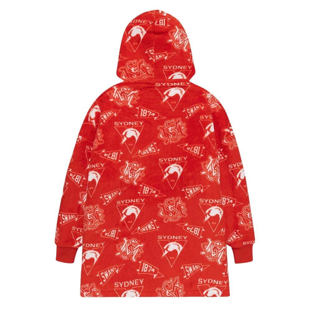 Sydney Swans AFL Adults Sherpie Snugget Onesie Oversized Hoody