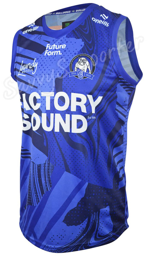 Canterbury Bulldogs 2025 NRL Mens Blue Training Singlet