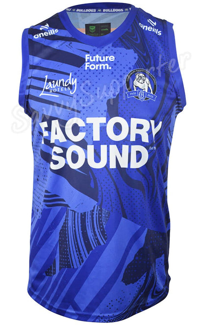 Canterbury Bulldogs 2025 NRL Mens Blue Training Singlet