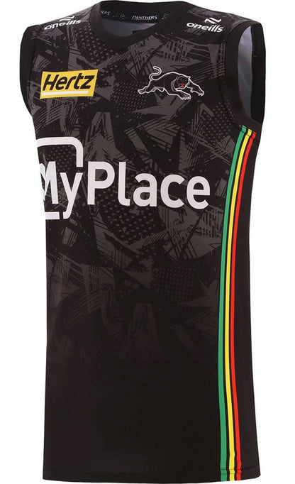 Penrith Panthers 2024 NRL Mens Black Training Singlet