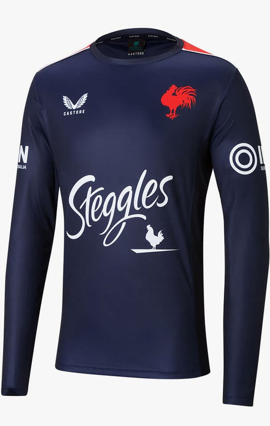 Sydney Roosters Castore NRL Mens Navy Long Sleeve Training Shirt