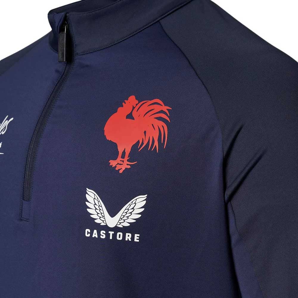 Sydney Roosters NRL Mens Navy Training Quarter Zip Top