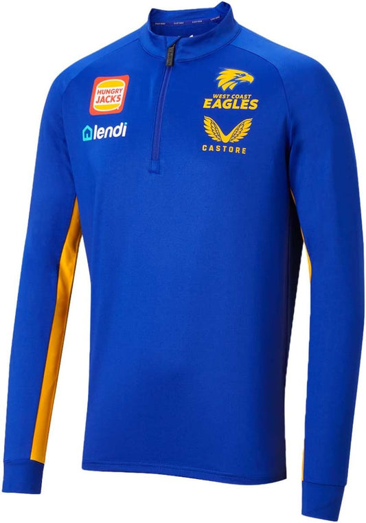 West Coast Eagles AFL Mens Training Quarter Zip Top