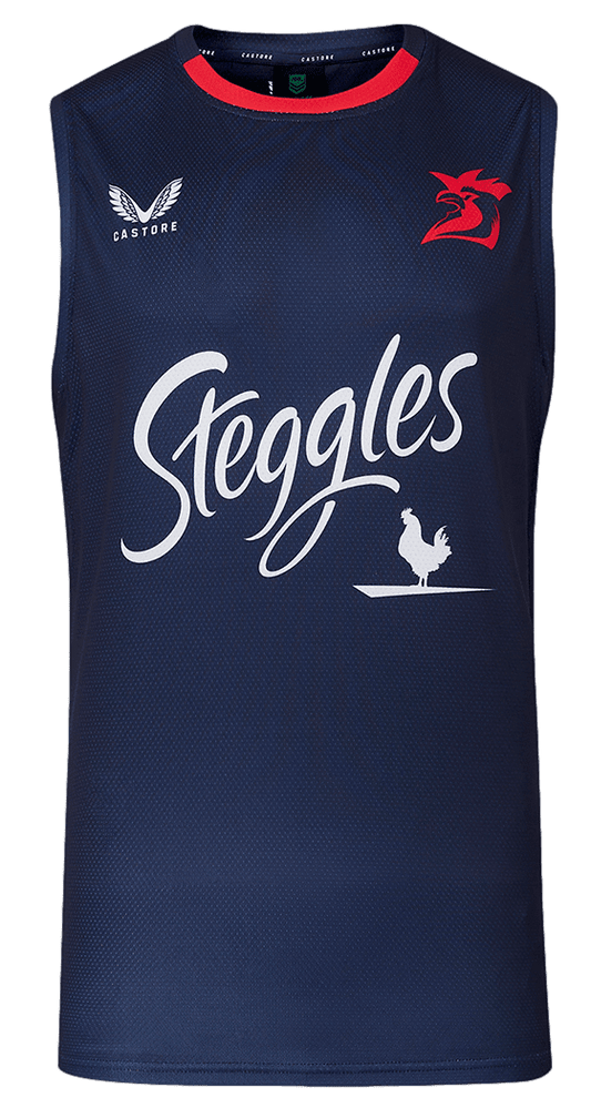 Sydney Roosters 2024 NRL Mens Navy Training Singlet
