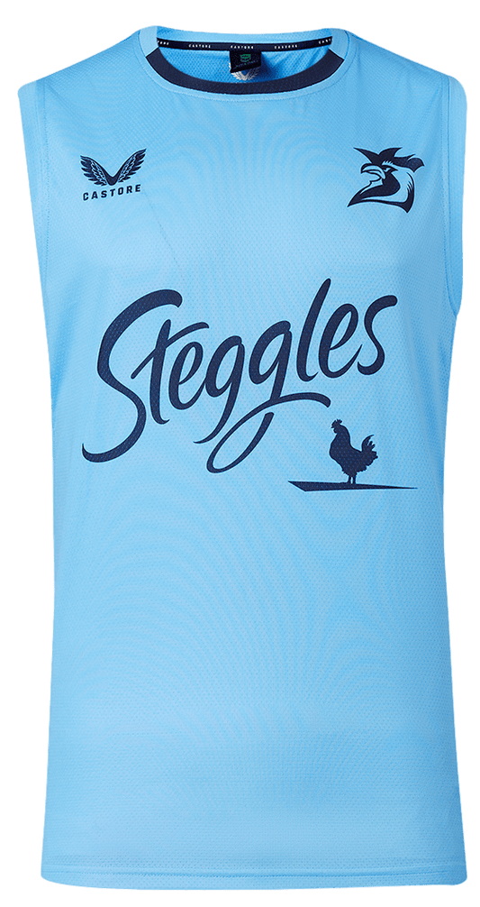 Sydney Roosters 2024 NRL Mens Sky Blue Training Singlet
