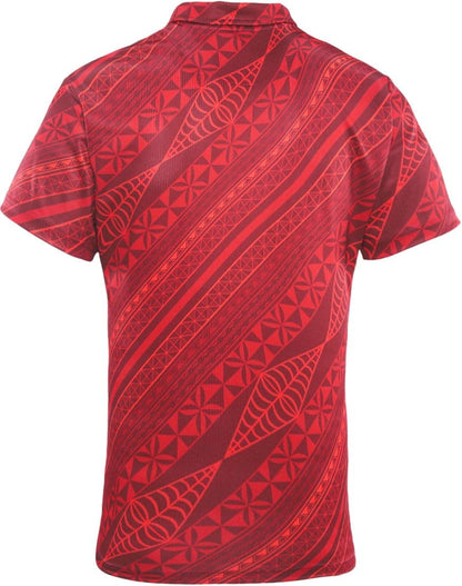Tonga 2025 Rugby League Mens Button Up Polo Shirt