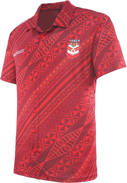 Tonga 2025 Rugby League Mens Button Up Polo Shirt