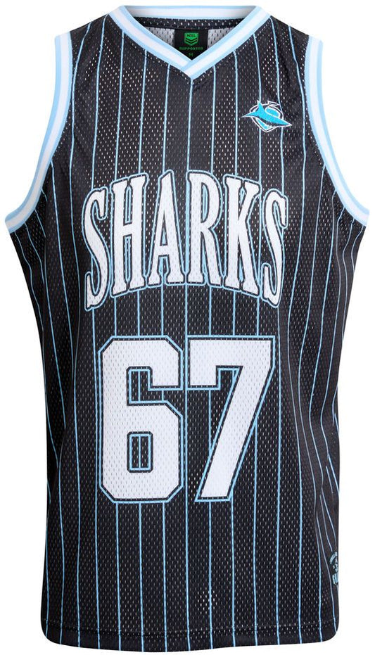 Cronulla Sharks 2026 NRL COAR Mens Basketball Singlet
