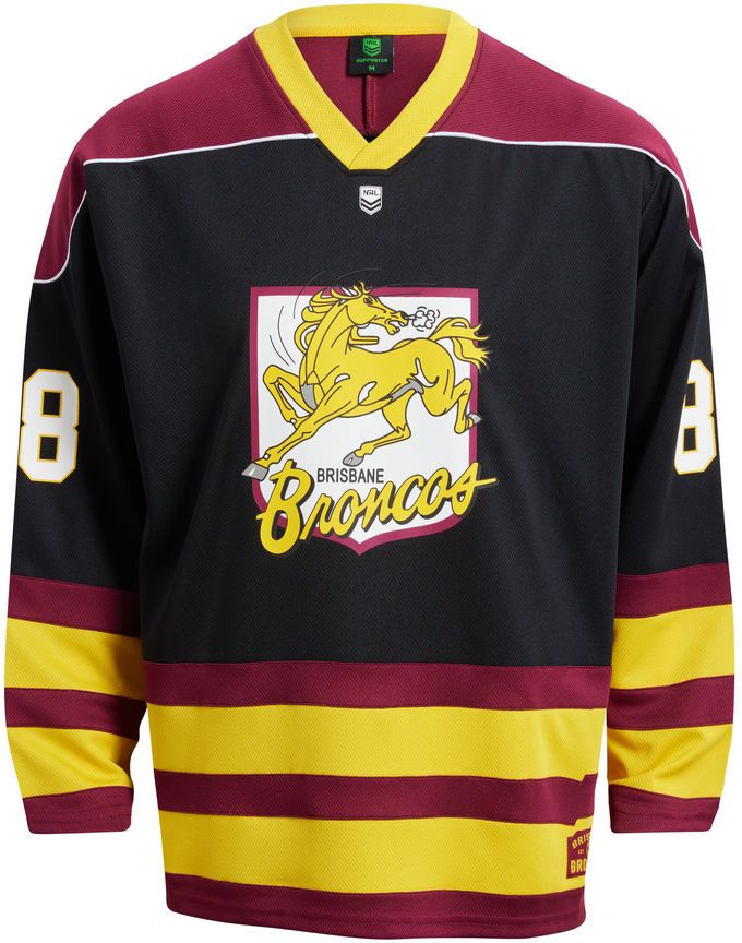 Brisbane Broncos 2026 NRL Mens Long Sleeve Hockey Jersey