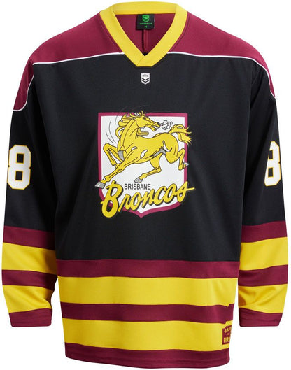 Brisbane Broncos 2026 NRL Mens Long Sleeve Hockey Jersey