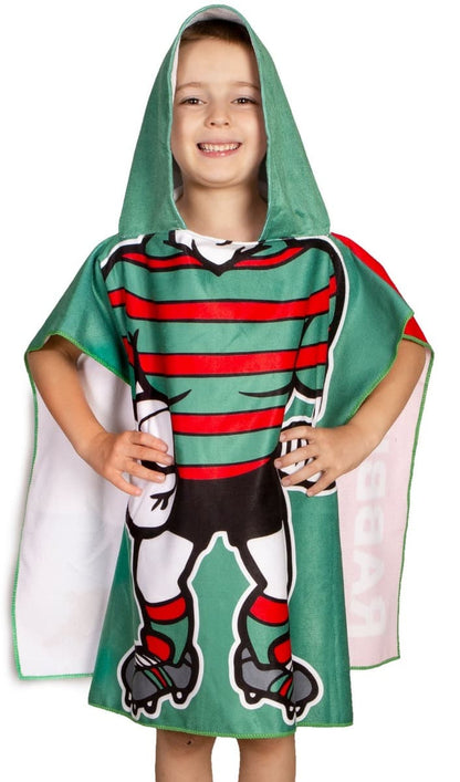 South Sydney Rabbitohs NRL Kids Hooded Beach Towel