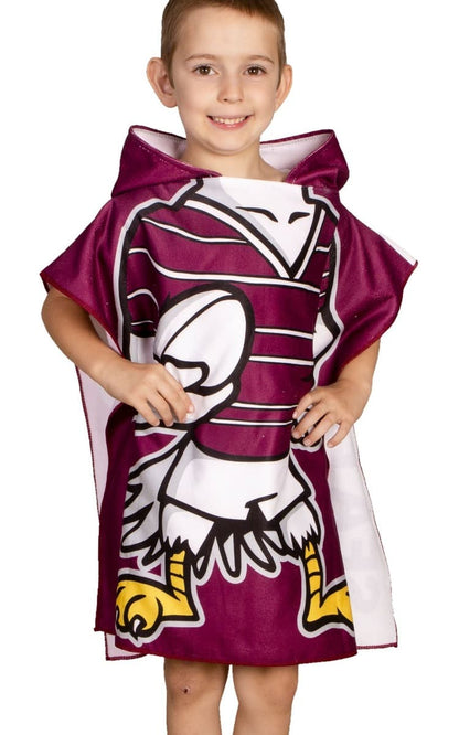 Manly Sea Eagles Kids NRL Hooded Beach Towel