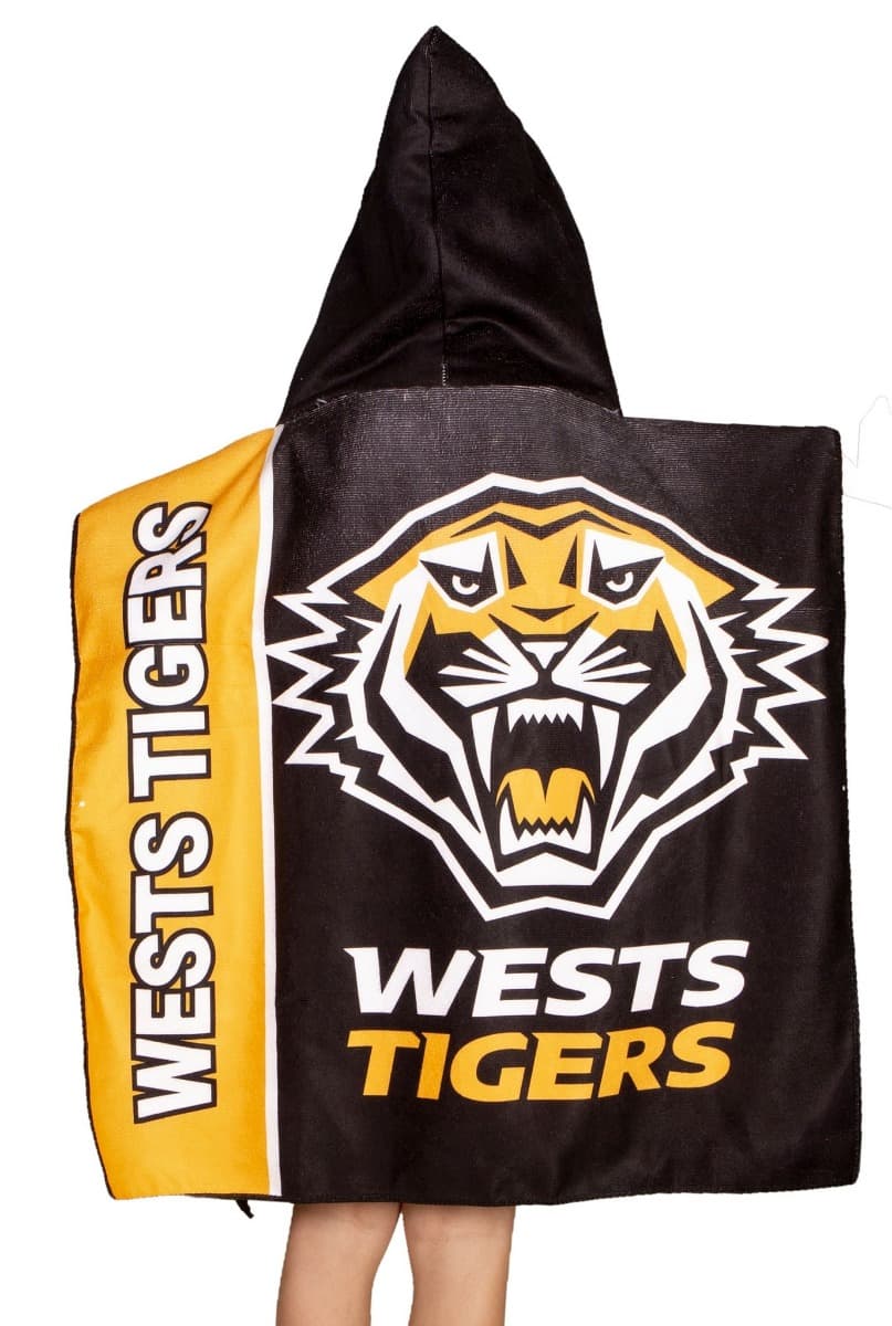 Wests Tigers Kids Hooded Beach Towel