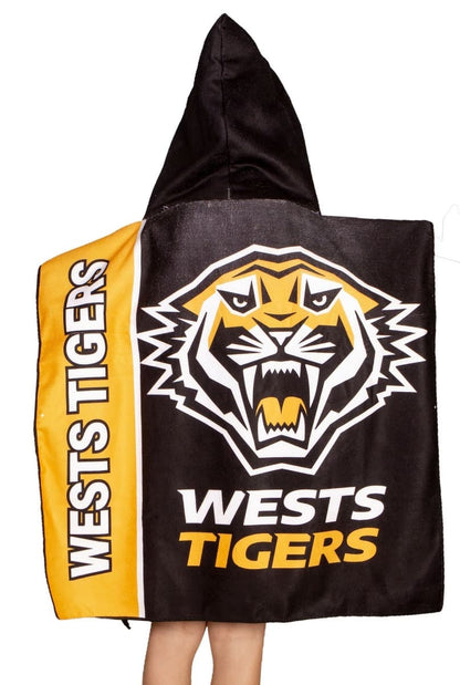 Wests Tigers Kids Hooded Beach Towel