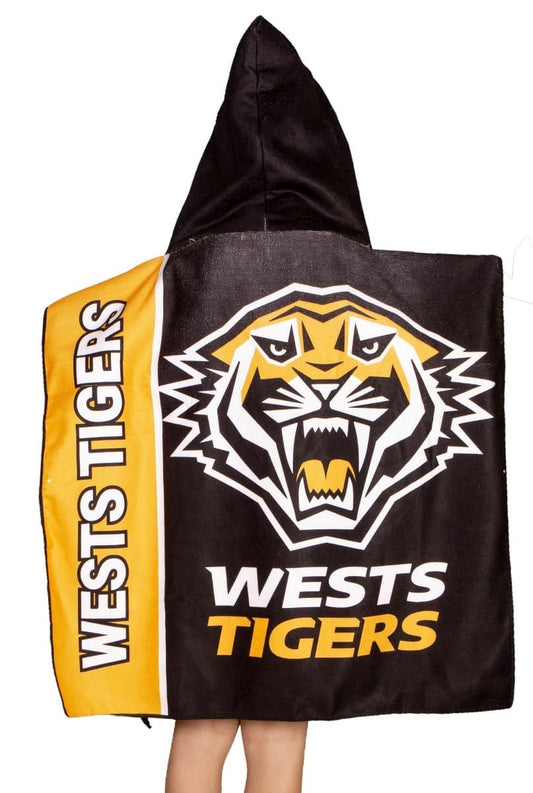 Wests Tigers Kids Hooded Beach Towel