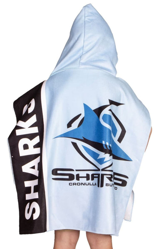 Cronulla Sharks Kids Hooded Beach Towel