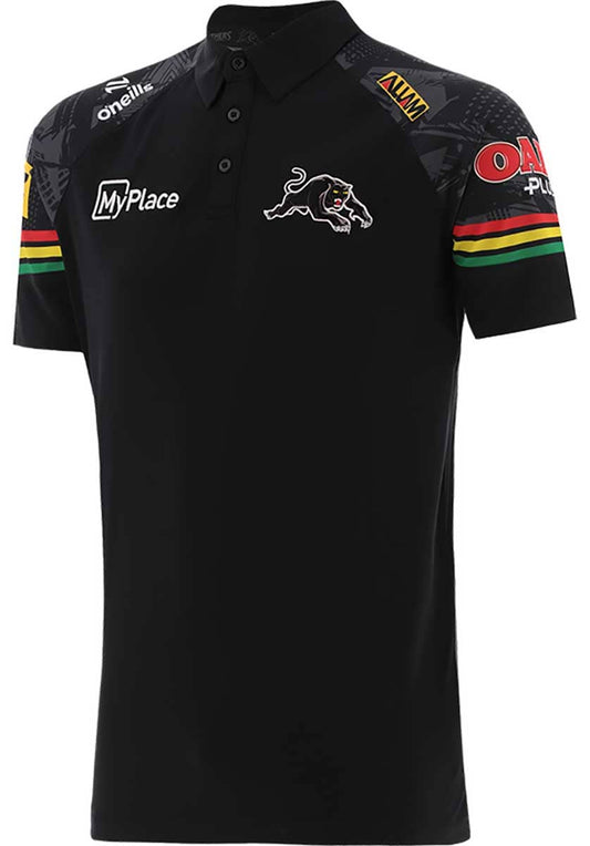 Penrith Panthers 2024 NRL Mens Black Media Polo Shirt