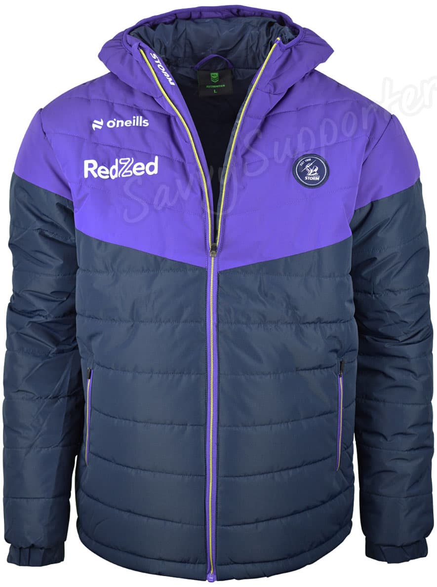 Melbourne Storm 2025 NRL Mens Hooded Padded Jacket