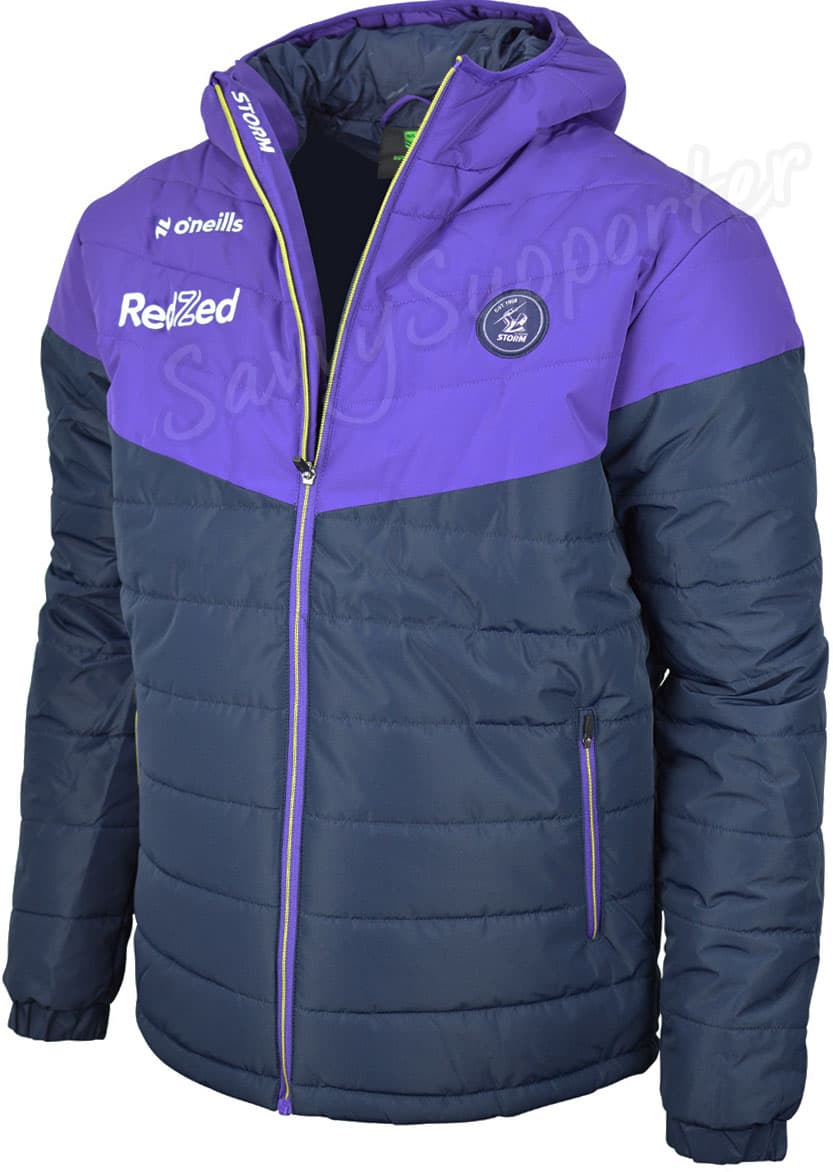 Melbourne Storm 2025 NRL Mens Hooded Padded Jacket