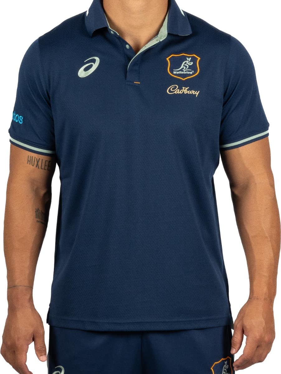 Australian Wallabies 2024 Rugby Union Mens Media Polo Shirt