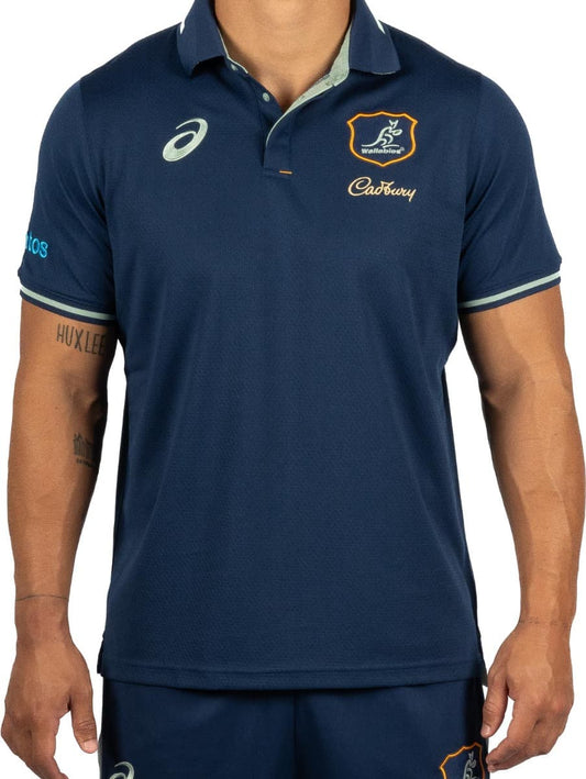 Australian Wallabies 2024 Rugby Union Mens Media Polo Shirt