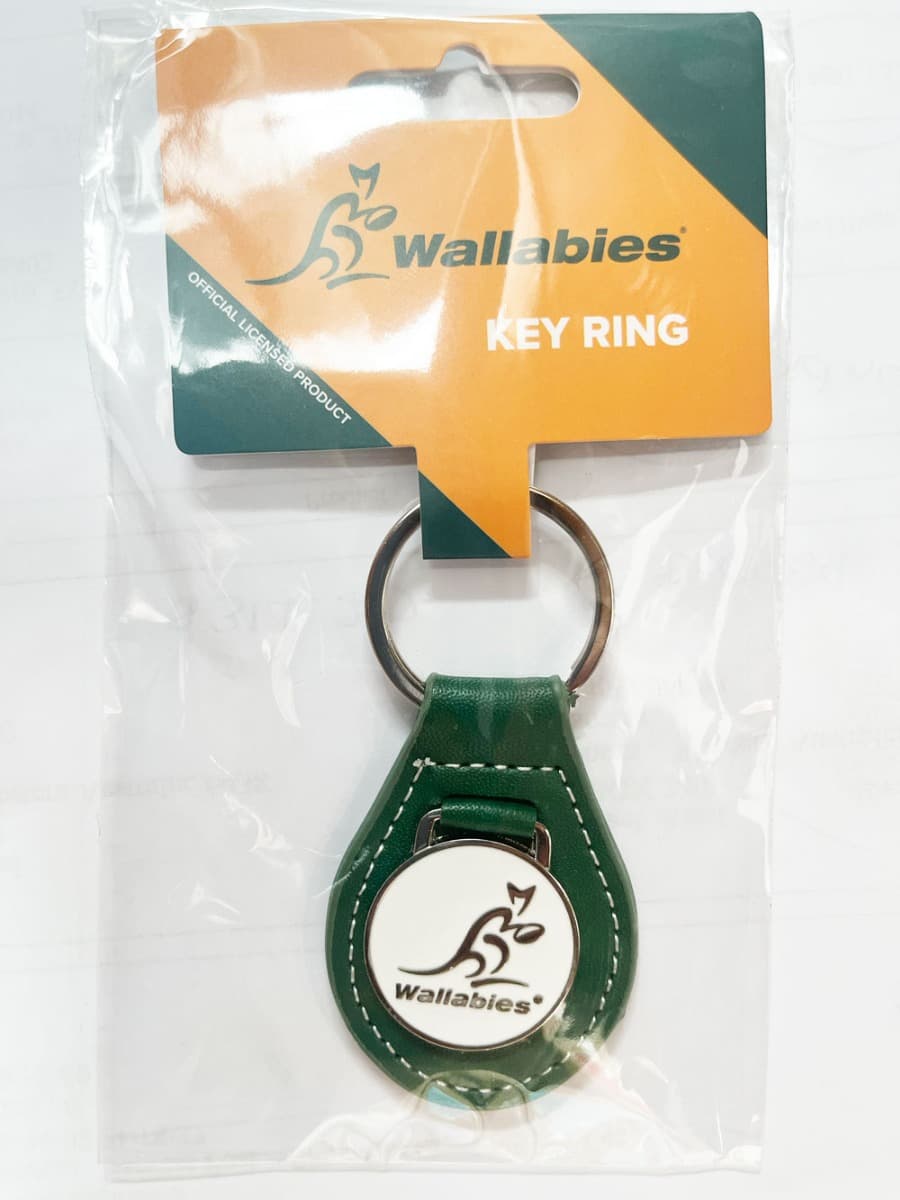 Australian Wallabies Leather Keyring