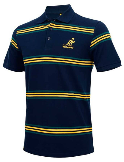 Australian Wallabies 2025 AFL Mens Stripe Pique Polo Shirt
