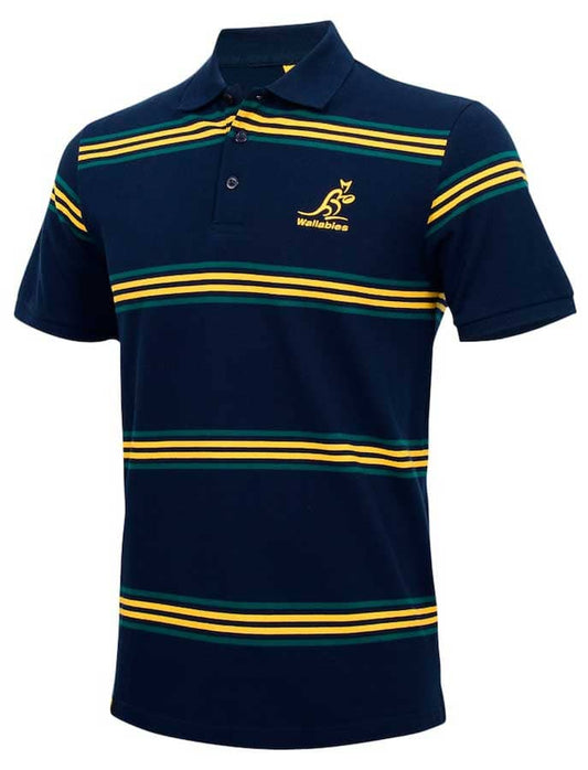 Australian Wallabies 2025 AFL Mens Stripe Pique Polo Shirt
