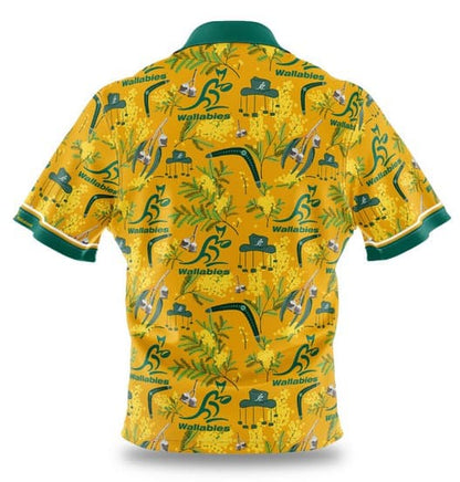 Australian Wallabies Rugby Union Mens Hawaiian Shirt
